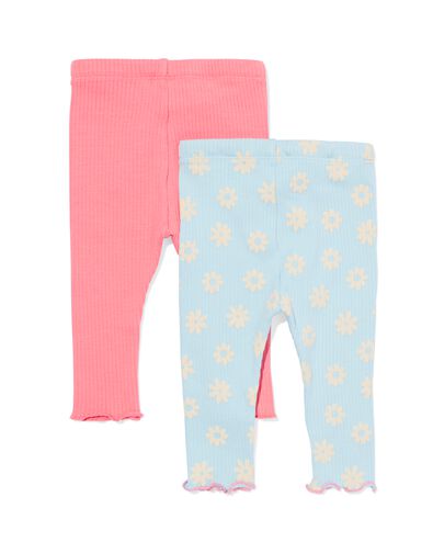 leggings b&eacute;b&eacute; c&ocirc;tel&eacute;s fleurs - 2 pi&egrave;ces bleu bleu - 33057770BLUE - HEMA
