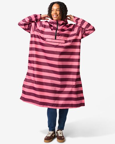 regenponcho voor volwassenen strepen roze roze - 34460005PINK - HEMA