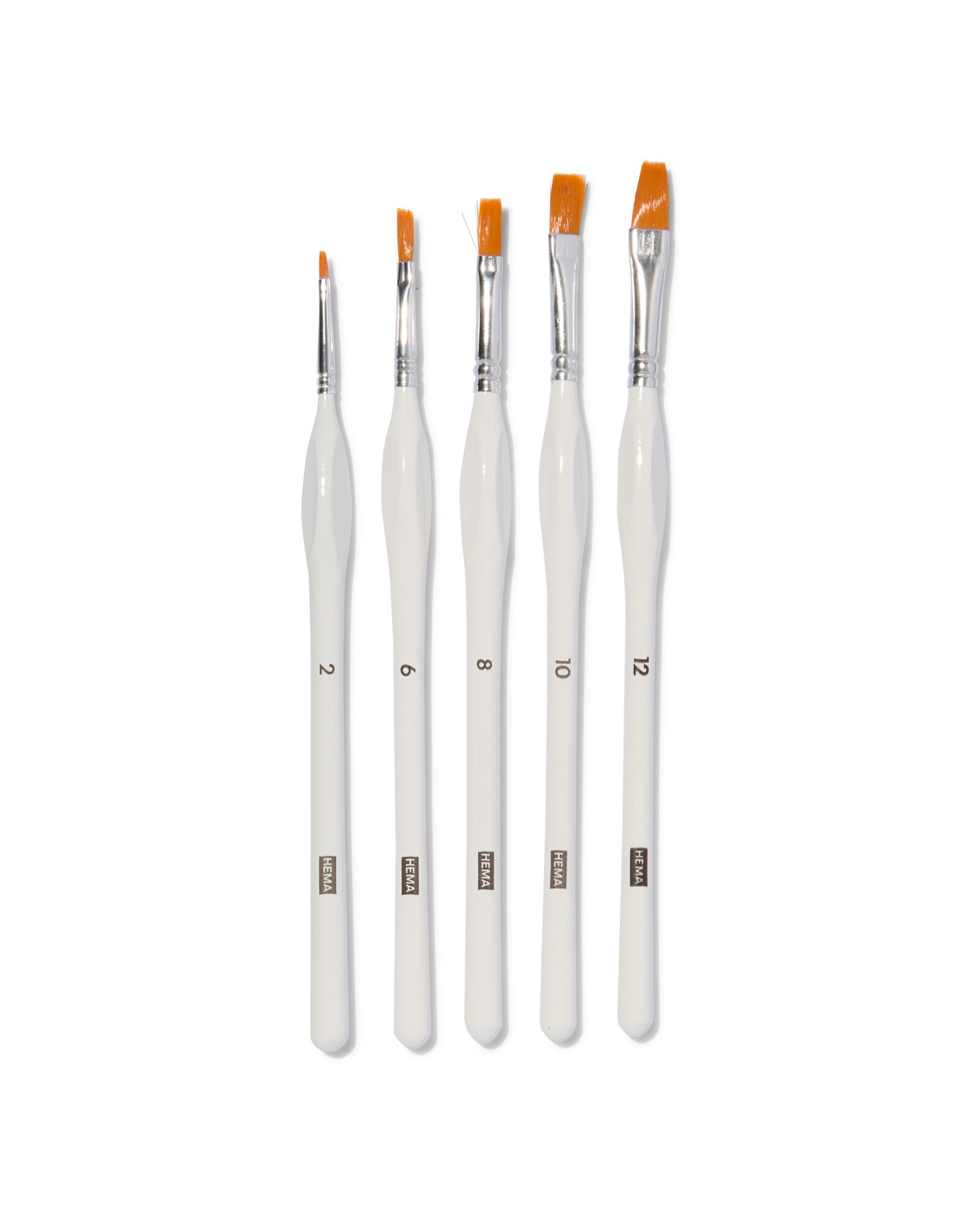 schilderpenselen met platte punt - 5 stuks - 60720078 - HEMA