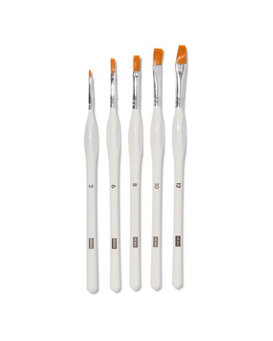 schilderpenselen met platte punt - 5 stuks - 60720078 - HEMA