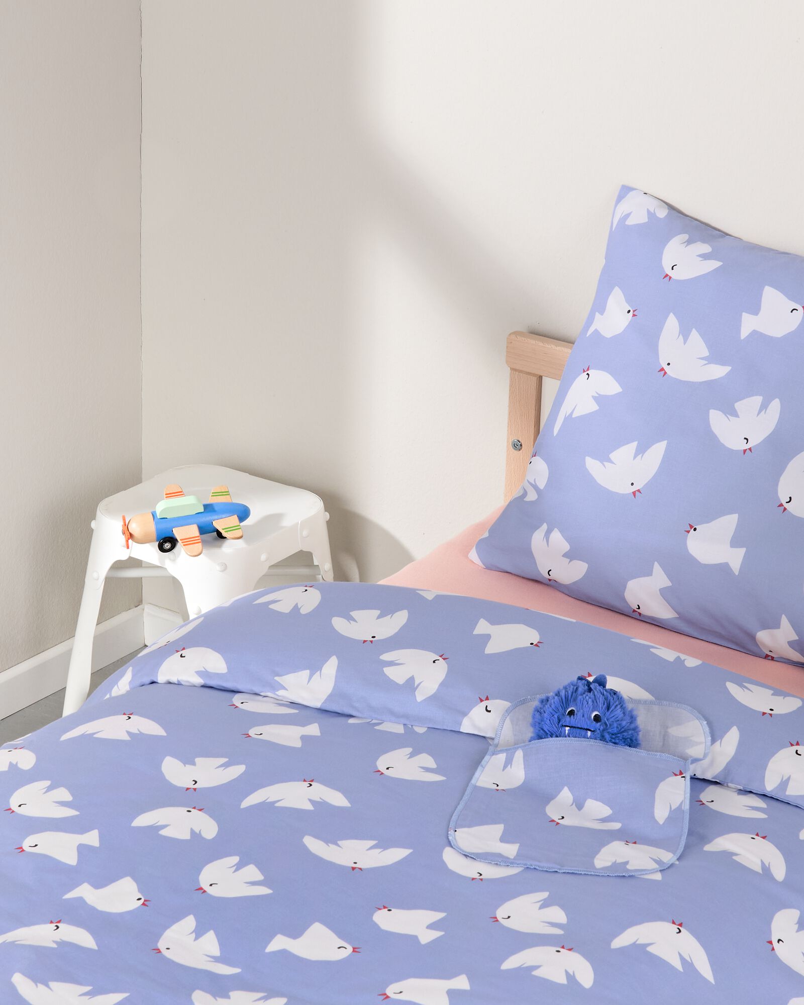 housse de couette tout-petits 120x150 coton doux petites colombes - 5730230 - HEMA