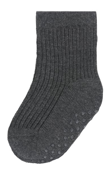 5 paires de chaussettes b&eacute;b&eacute; avec coton gris gris - 1000028755 - HEMA