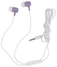 oortelefoon in-ear met microfoon en volumeregeling paars - 39610122 - HEMA