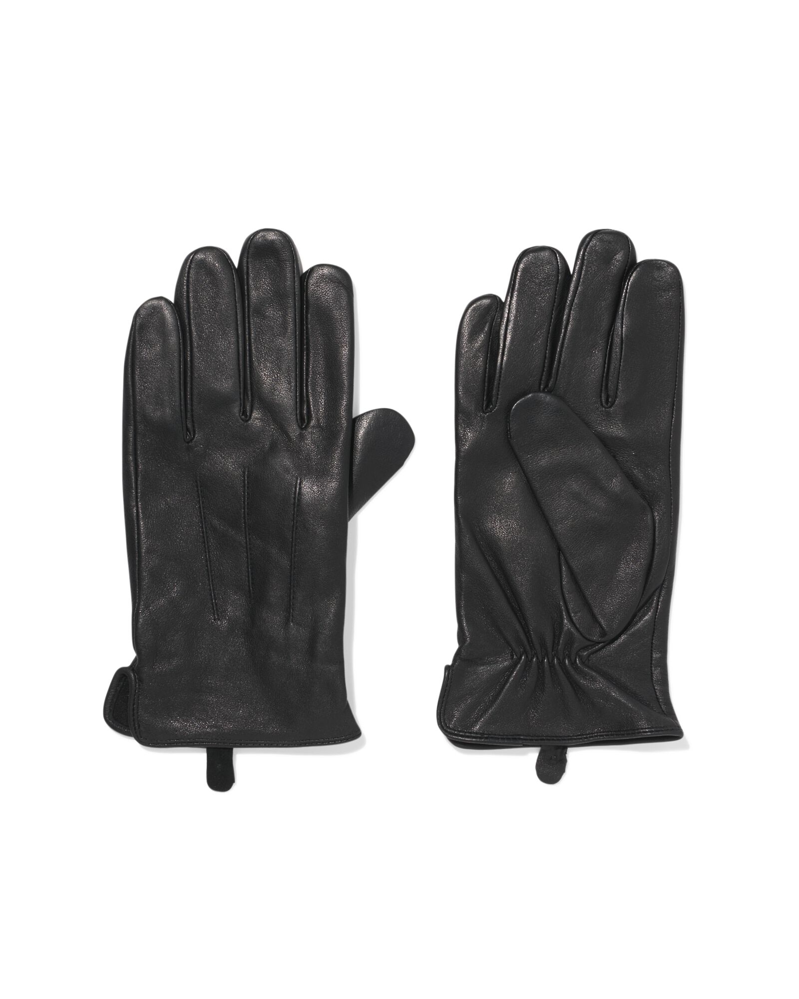 Herren-Lederhandschuhe schwarz schwarz - 16500075BLACK - HEMA