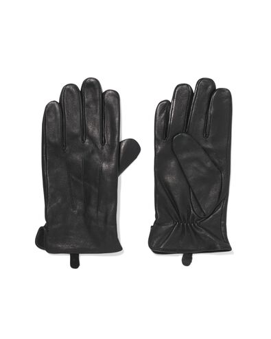 Herren-Lederhandschuhe schwarz schwarz - 16500075BLACK - HEMA