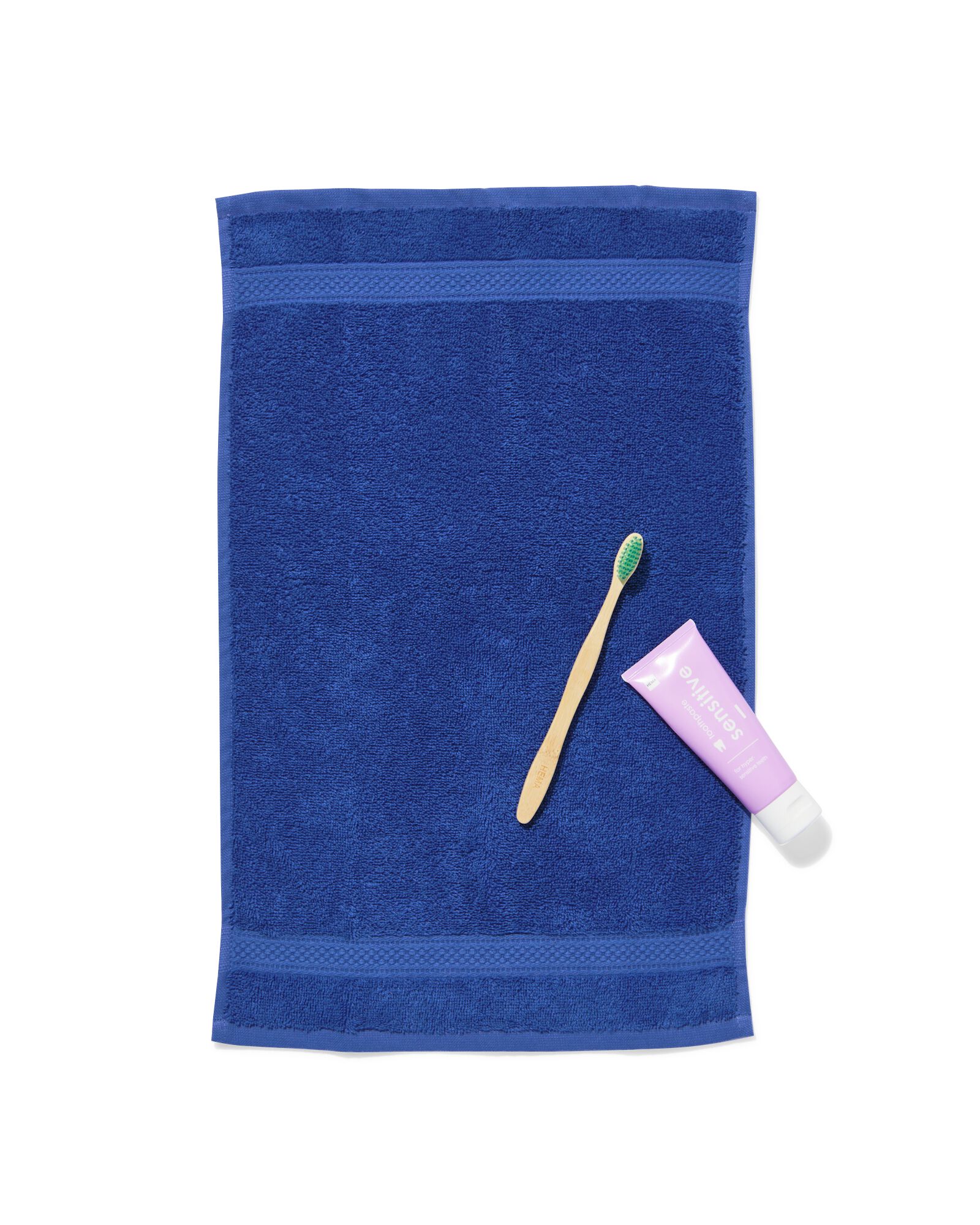 serviettes de bain - qualité épaisse bleu cobalt petite serviette - 5282863 - HEMA