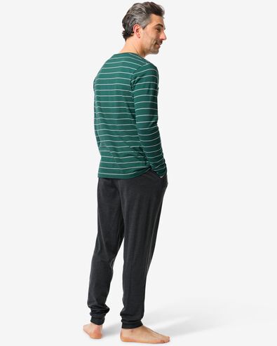 Herren-Pyjama, Streifen, mit Baumwollanteil grün XL - 23690774 - HEMA