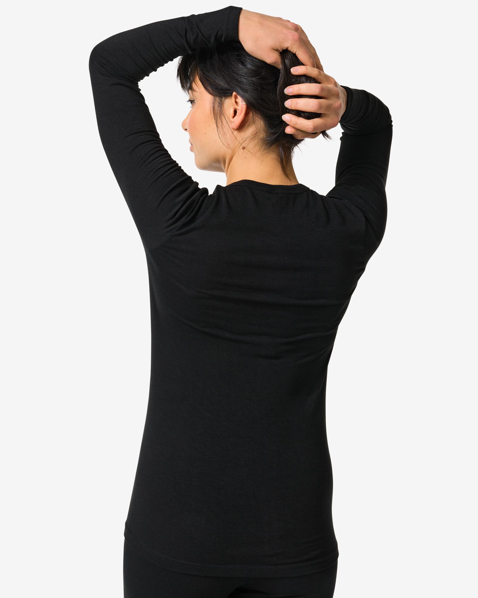 dames thermo t-shirt zwart zwart - 1000002186 - HEMA