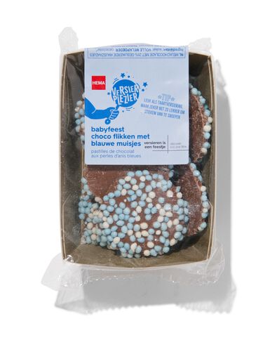 d&eacute;coration pour g&acirc;teau - pastilles en chocolat - f&ecirc;te b&eacute;b&eacute; bleu - 10280026 - HEMA