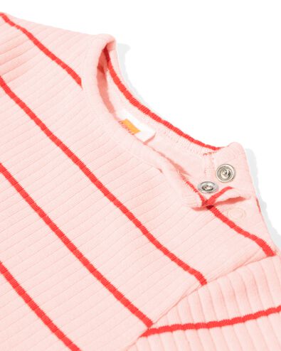 t-shirt bébé nouveau-né côtelé rayures rose pâle 68 - 33496214 - HEMA