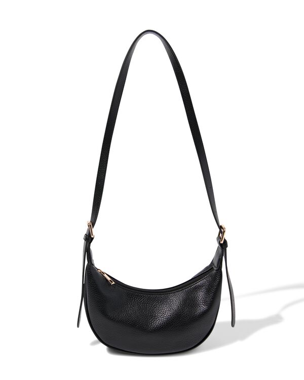 schoudertas imitatieleer zwart - 18750002 - HEMA