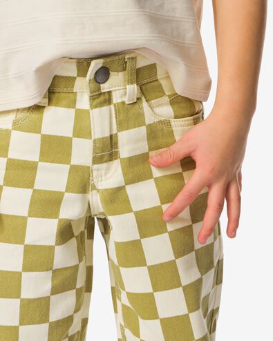 kinderbroek regular fit blokken groen groen - 30709503GREEN - HEMA