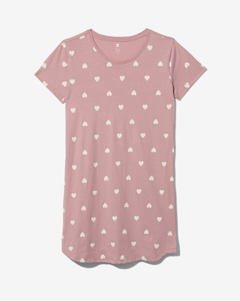 chemise de nuit femme en coton rose - 1000026650 - HEMA