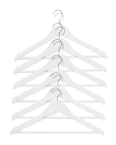 6 cintres blancs en bois - 39800401 - HEMA