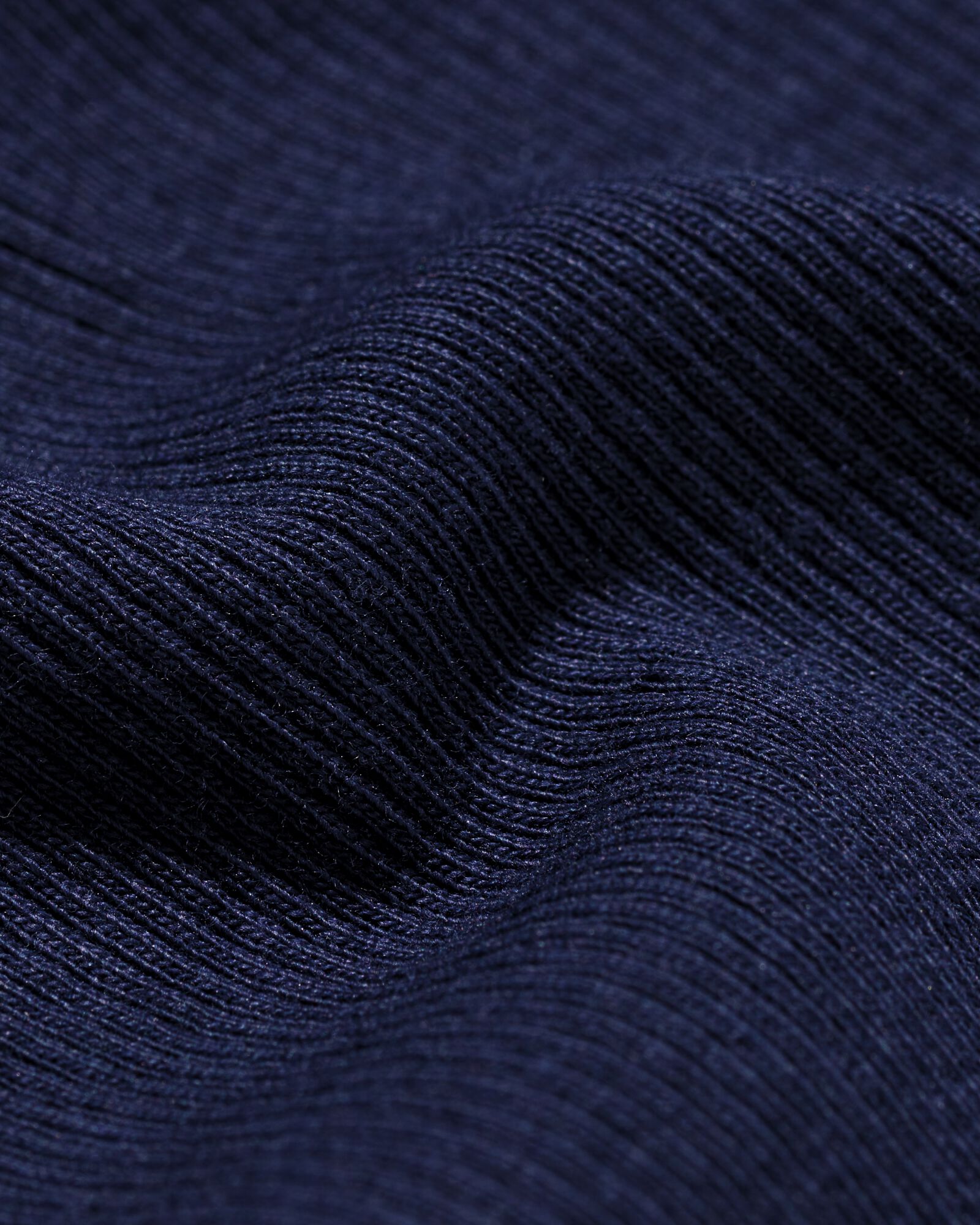 dames T-shirt Clara rib donkerblauw donkerblauw - 36209260DARKBLUE - HEMA