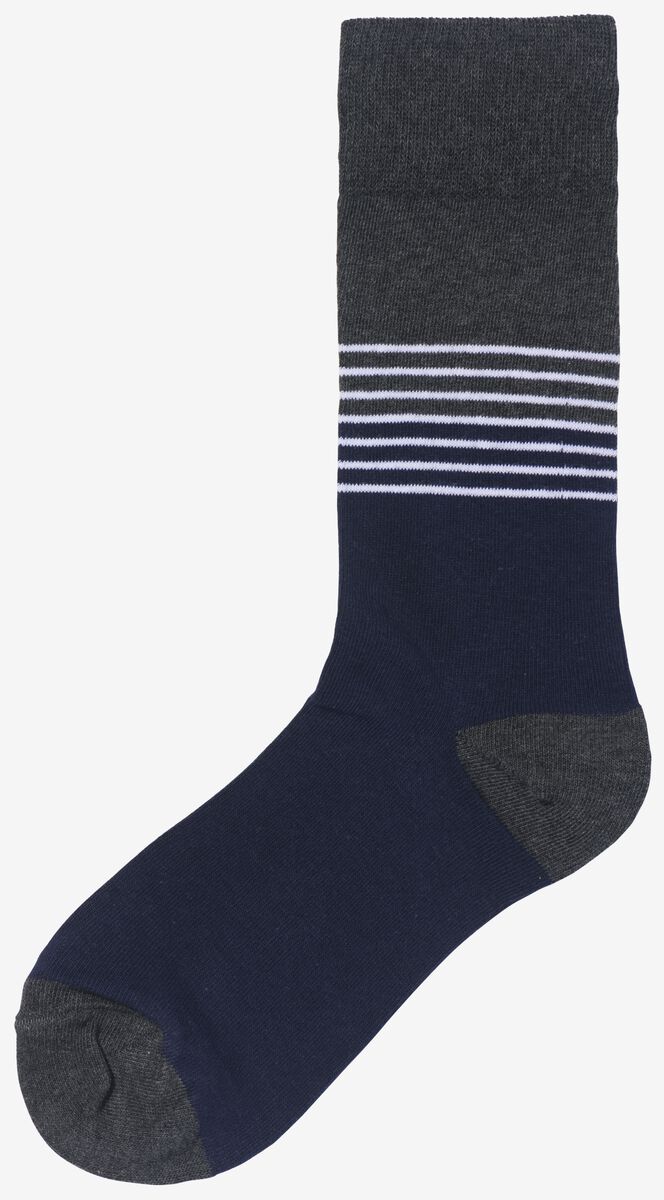 5 paires de chaussettes homme avec coton bleu foncé bleu foncé - 1000028314 - HEMA