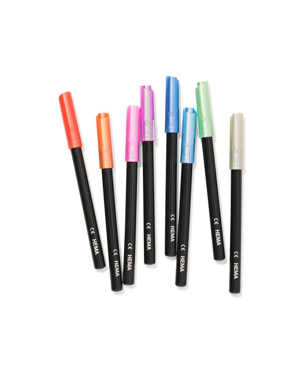stylos pinceaux m&eacute;talliques - 8 pi&egrave;ces - 15900181 - HEMA