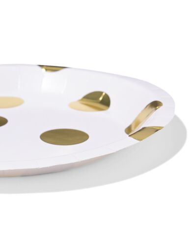 assiettes carton ⌀17,5cm pois dor&eacute;s - 8 pi&egrave;ces - 14250304 - HEMA
