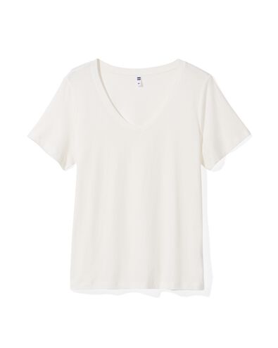 Damen-T-Shirt Danila, mit Bambus weiß L - 36331383 - HEMA