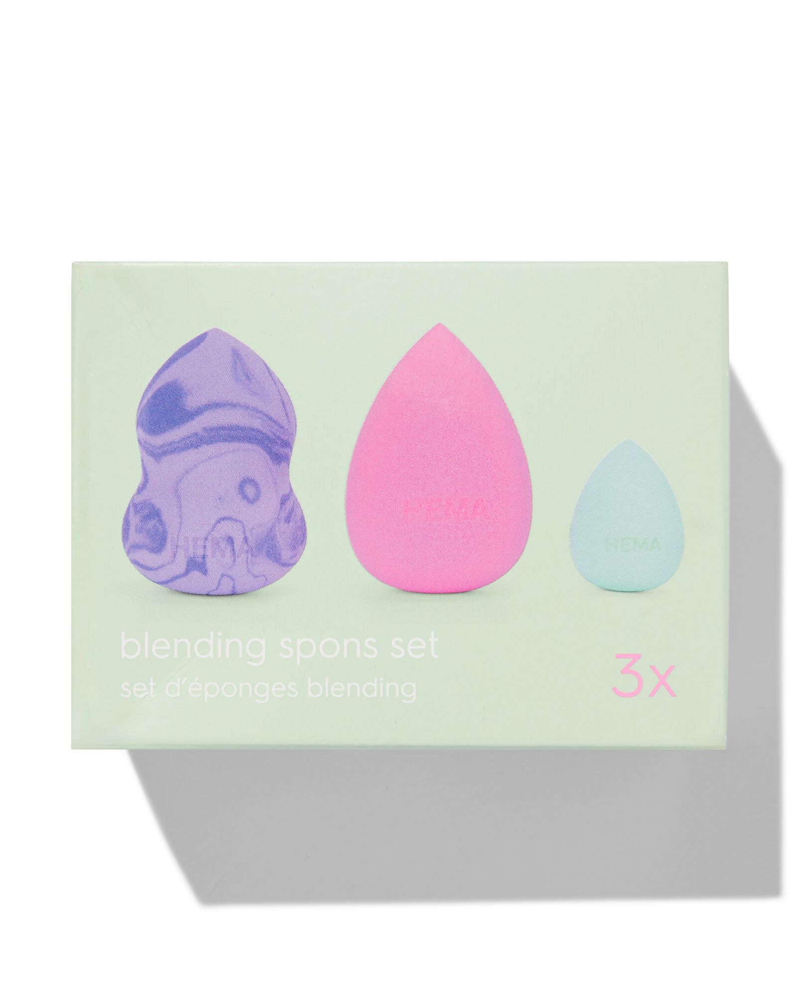 set d'&eacute;ponges &agrave; maquillage - 3 pi&egrave;ces - 11201027 - HEMA