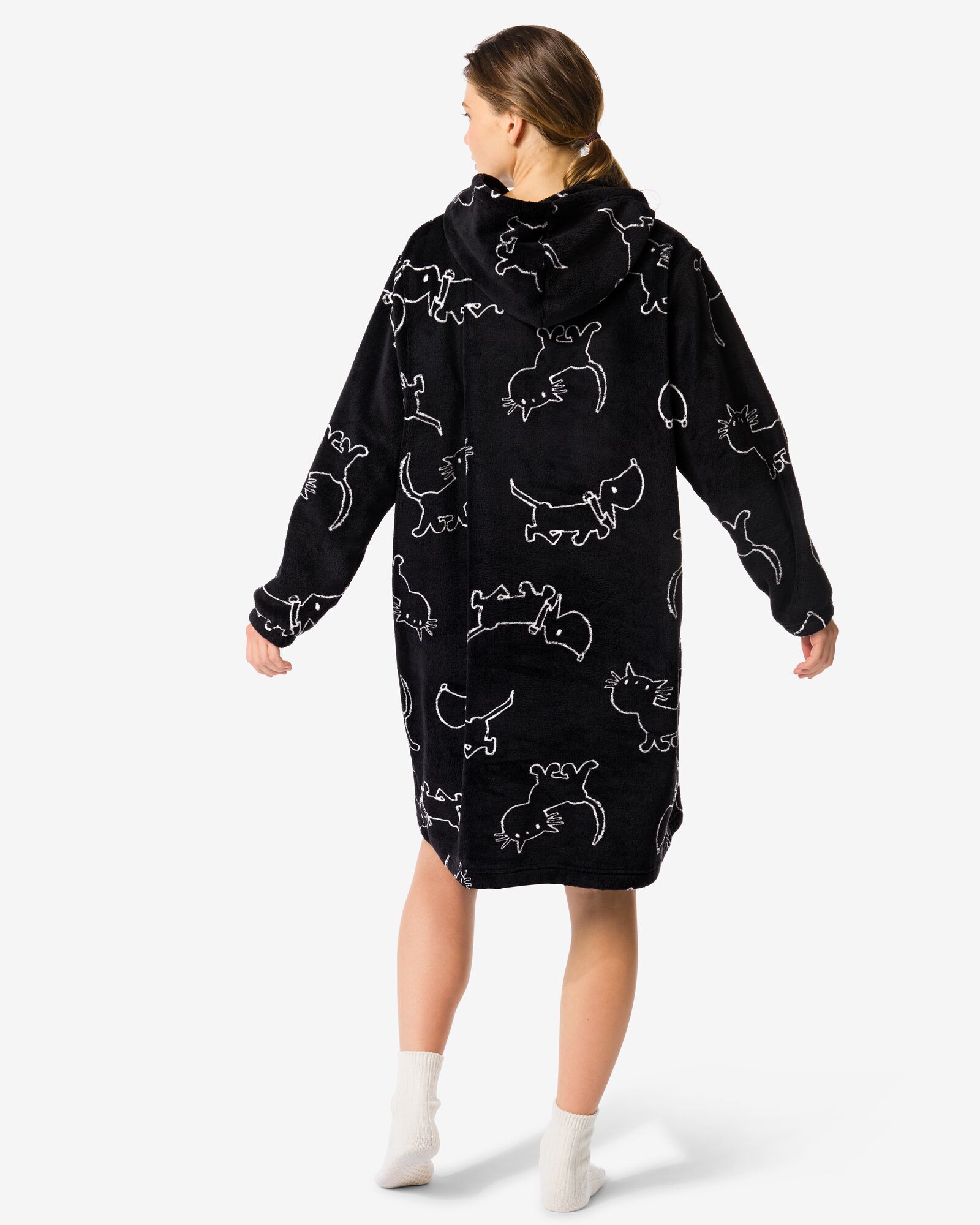 chemise de nuit femme Takkie et Siepie polaire noir noir - 23401160BLACK - HEMA