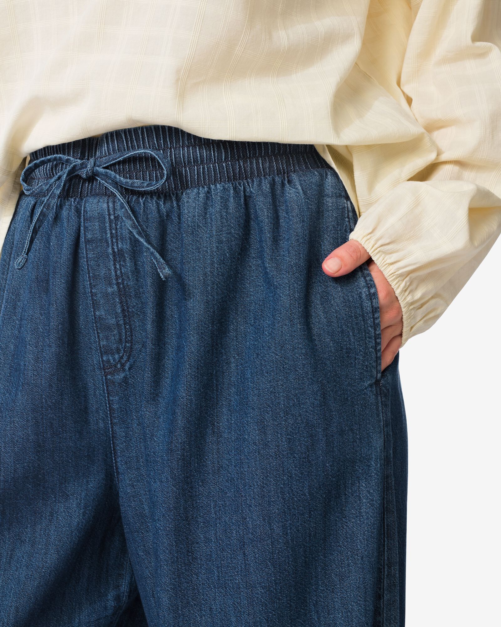 damesbroek Suzy denim donkerdenim donkerdenim - 36203770DARKDENIM - HEMA