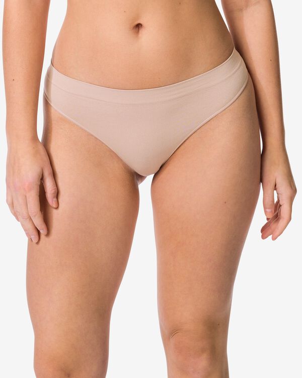 string femme sans coutures microfibre beige beige - 19607620BEIGE - HEMA