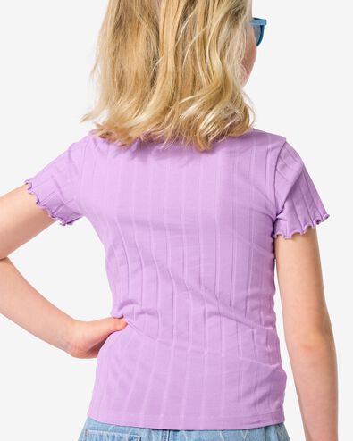 kinder T-shirt rib paars - 30857008PURPLE - HEMA