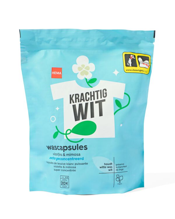 wascapsules wit eco viooltjes en mimosa - 20 stuks - 20520072 - HEMA