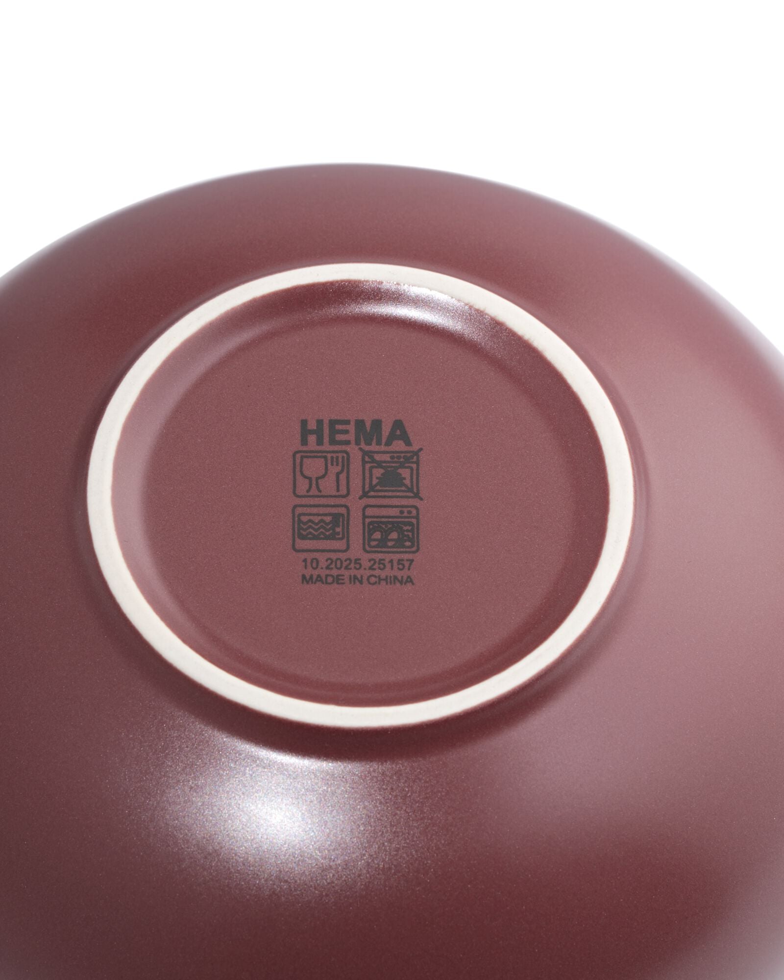 Schale ⌀ 14,5 cm, Steingut, weinrot - 9650375 - HEMA