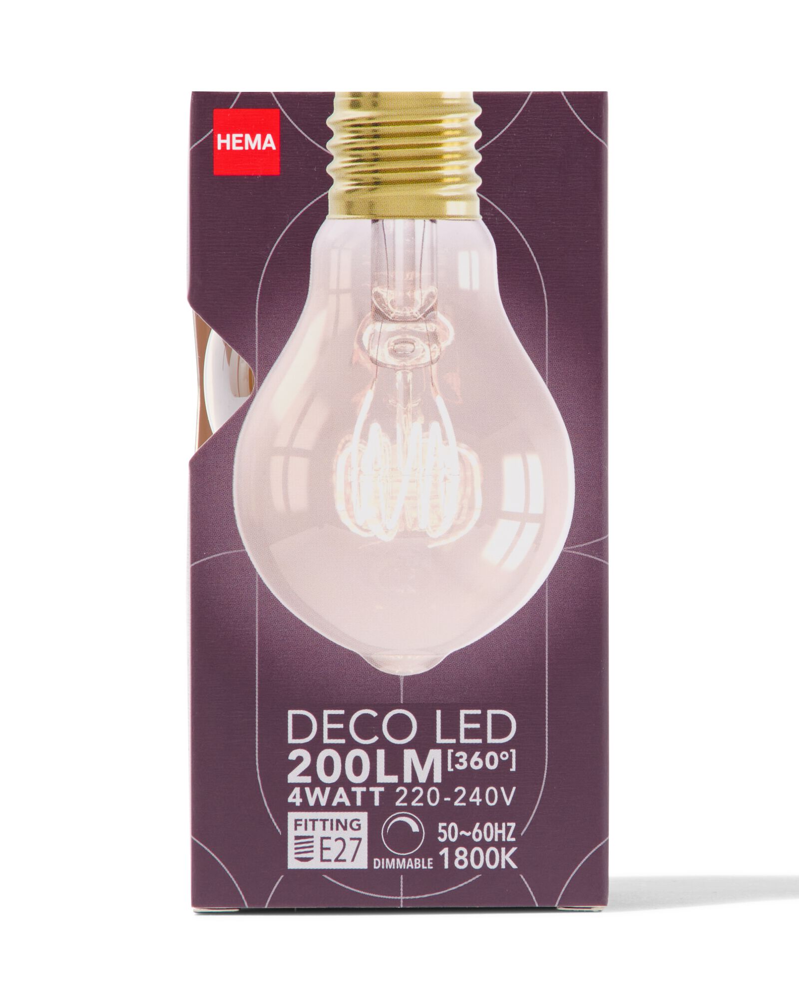 ampoule poire led dor&eacute;e E27 4W 200lm spirale - 20070031 - HEMA