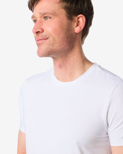 Herren T-Shirts Slim Fit mit O-Ausschnitt &ndash; 2 St&uuml;ck wei&szlig; wei&szlig; - 34290560WHITE - HEMA