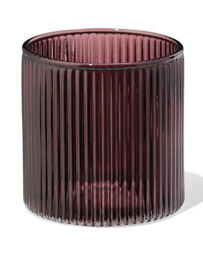 verre pour bougie parfum&eacute;e ⌀6,5x6,5cm nervur&eacute; aubergine - 13507544 - HEMA