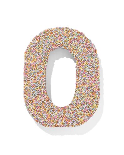 chocolade feestcijfer 0 met discodip - 10360001 - HEMA