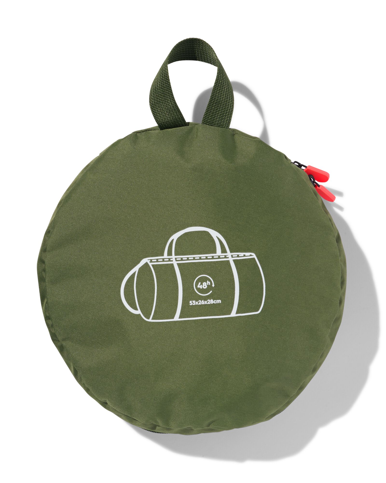 sac fourre-tout pliant rPET 38L 53x26x28 vert - 18640060 - HEMA