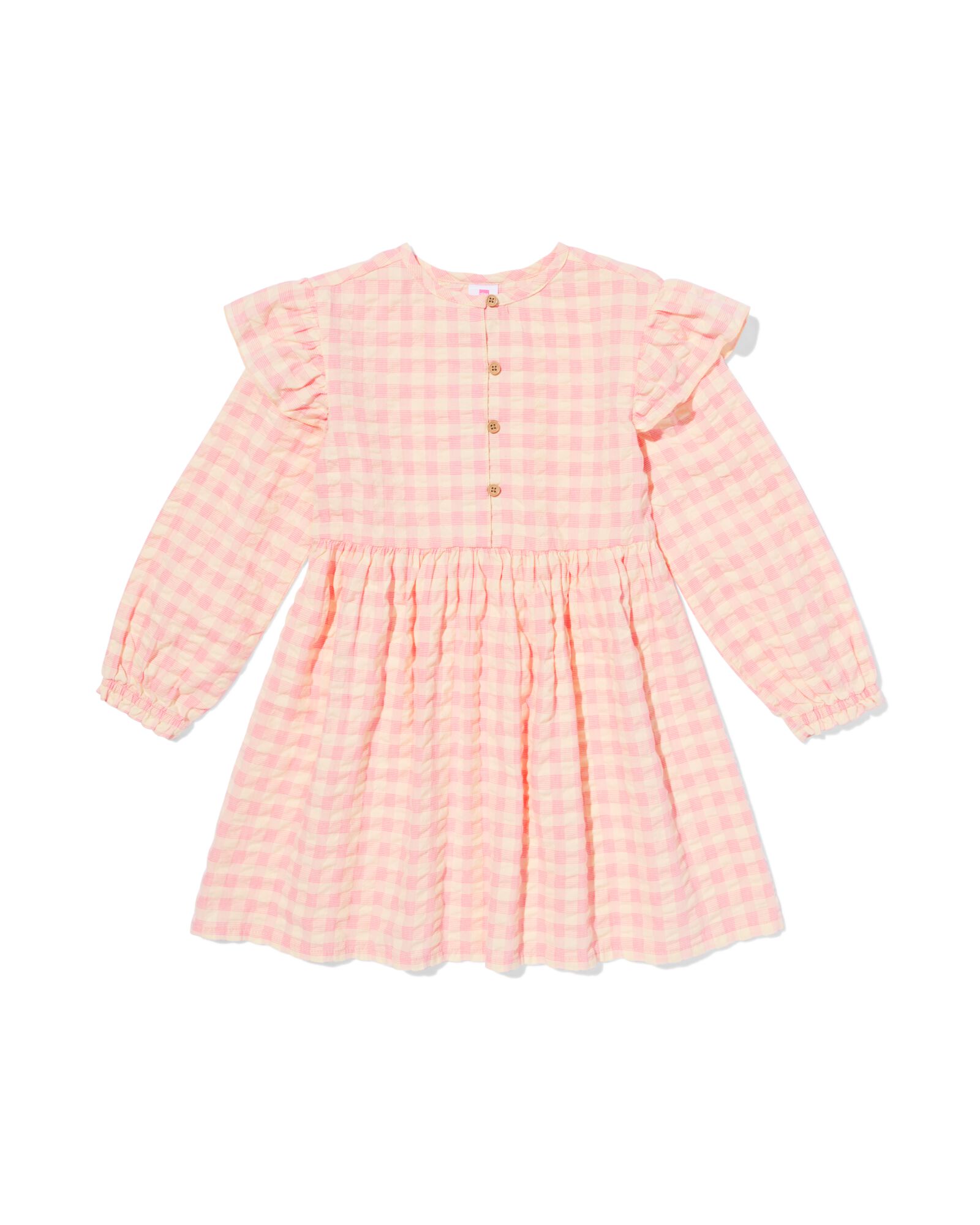 Kinderkleid aus Seersucker mit Karos rosa rosa - 30841360PINK - HEMA