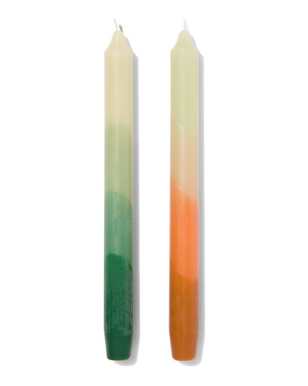 2 bougies dintérieur dip-dye Ø2.3x25 vert - 13506050 - HEMA