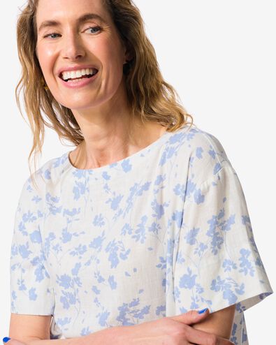 dames top Riley bloemenprint wit wit - 36207990WHITE - HEMA