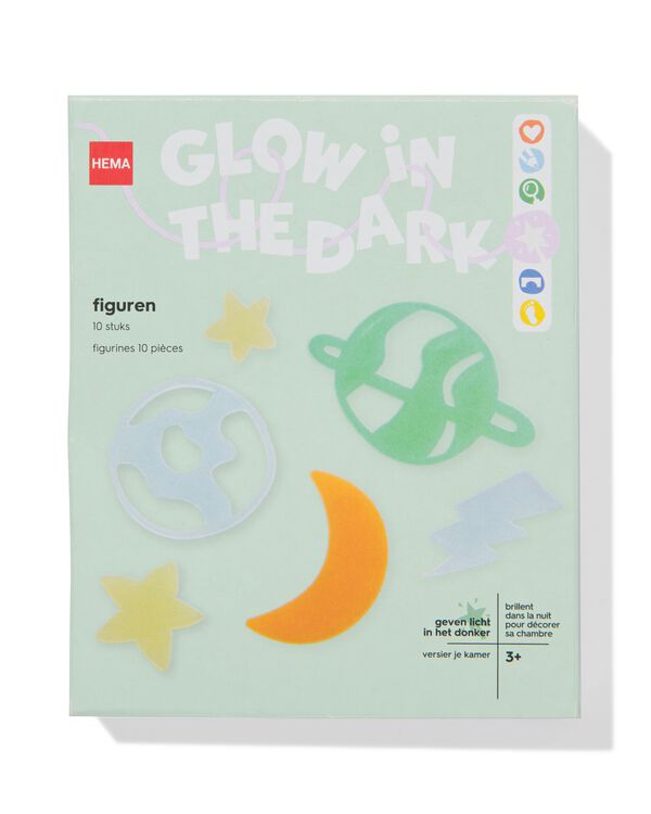 figuren glow in the dark - 10 stuks - 15130458 - HEMA