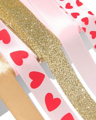 ruban 3 m satin coeur - 5 pi&egrave;ces - 14793313 - HEMA