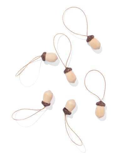 Weihnachtsanh&auml;nger, Holz &ndash; 6 St&uuml;ck - 25110219 - HEMA