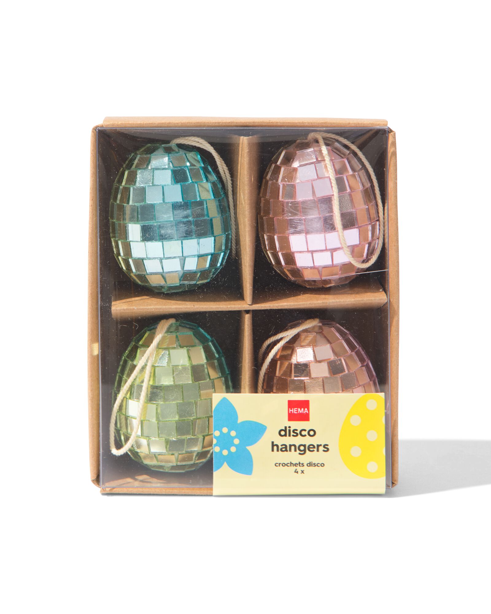 paashangers 11x9x4cm disco ei - 4 stuks - 25800172 - HEMA