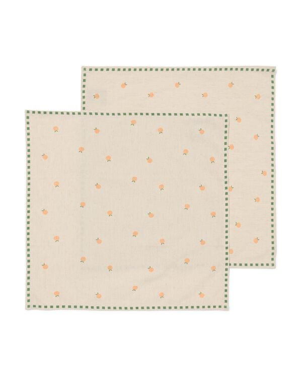 servet 45x45cm katoen fruit - 2 stuks - 41800279 - HEMA