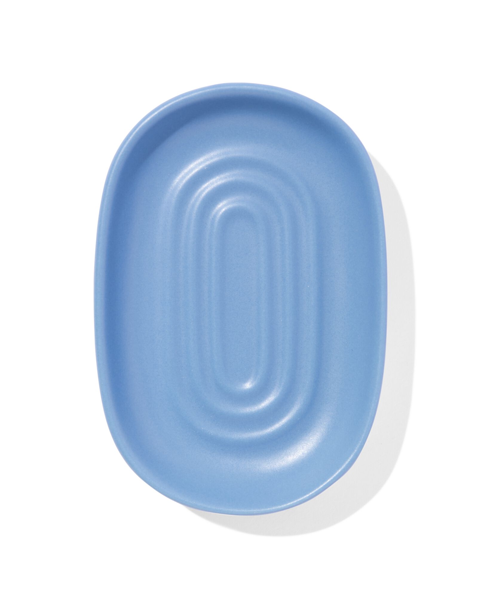 zeepbakje &Oslash;8x15 mat keramiek blauw - 80350151 - HEMA