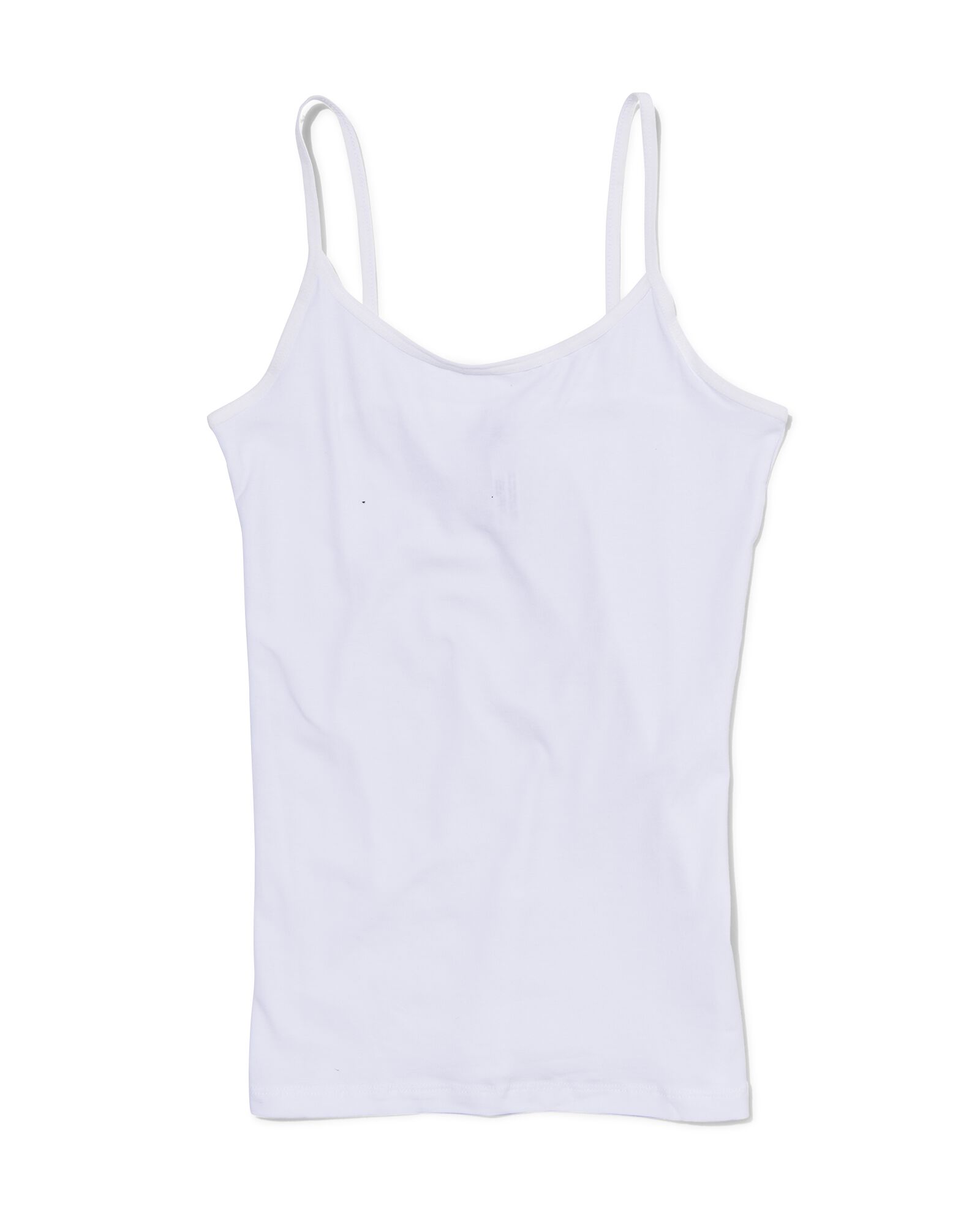 d&eacute;bardeur femme coton &agrave; bretelles spaghetti blanc - 1000002179 - HEMA