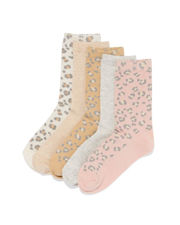 chaussettes femme panth&egrave;res - 5 paires beige beige - 4280810BEIGE - HEMA