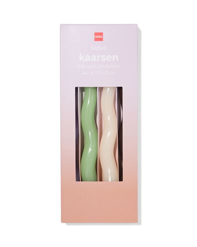 bougies de table ⌀2,2x25cm vague lilas-brun - 4 pi&egrave;ces - 13506151 - HEMA