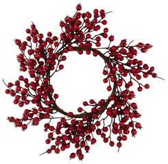 Weihnachtskranz mit roten Beeren, Ø 45 cm - 25170079 - HEMA