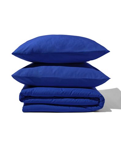 housse de couette 200x200/220cm en coton doux bleu cobalt - 5750062 - HEMA