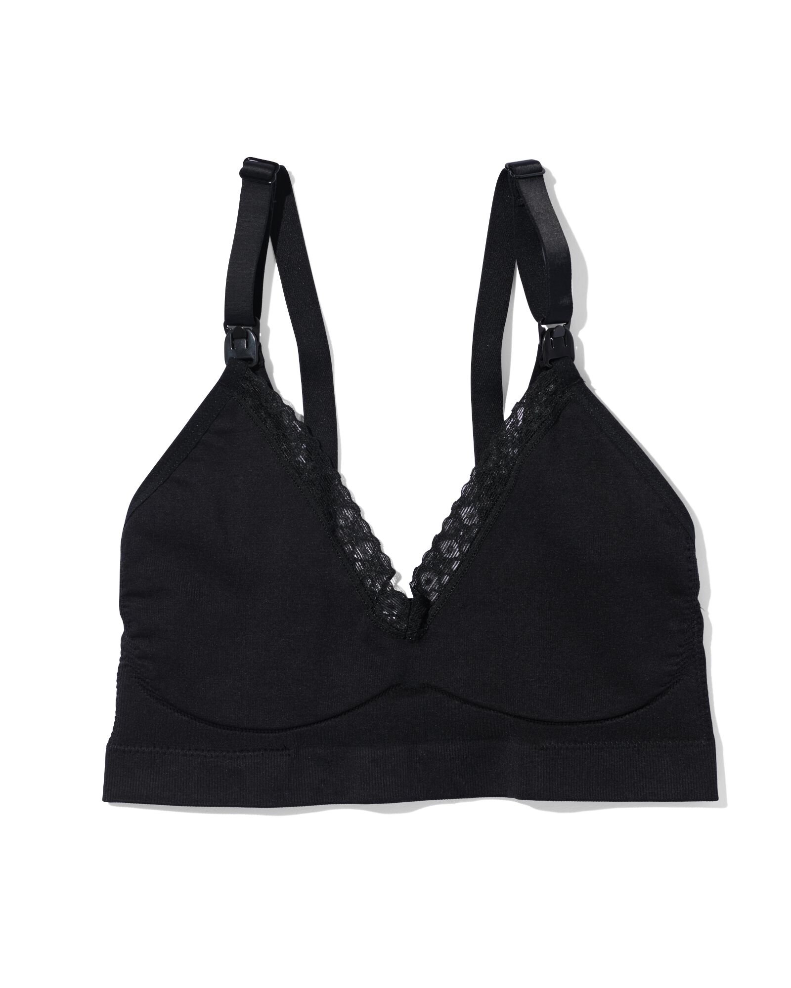 soutien-gorge d'allaitement sans couture avec dentelle noir noir - 21580050BLACK - HEMA